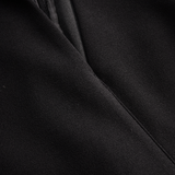 Nora | Refined Black Dress with Belt and Mandarin Collar