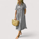 Rea™ | Gestreifetes Hemdblusenkleid