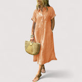 Rea™ | Gestreifetes Hemdblusenkleid