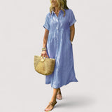 Rea™ | Gestreifetes Hemdblusenkleid