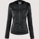Laurina™ | Taillierter Motorradblouson mit Kapuze