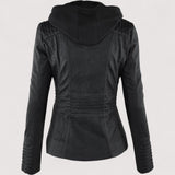 Laurina™ | Taillierter Motorradblouson mit Kapuze