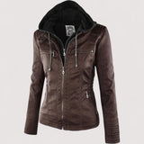 Laurina™ | Taillierter Motorradblouson mit Kapuze