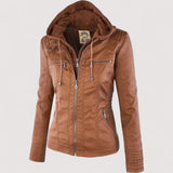 Laurina™ | Taillierter Motorradblouson mit Kapuze