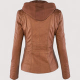 Laurina™ | Taillierter Motorradblouson mit Kapuze