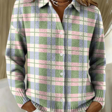 Alice™ | Karierte Strickbluse in sanften Tönenn