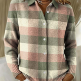 Isabel™ | Karierte Strickbluse in sanften Tönen