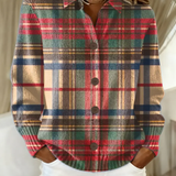 Lina™ | Karierte Strickbluse in sanften Tönen