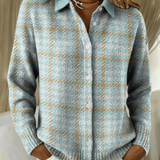 Clara™ | Karierte Strickbluse in sanften Tönen