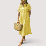 Rea™ | Gestreifetes Hemdblusenkleid