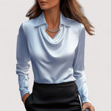 Charlotte™ | Satinbluse mit V-Ausschnitt