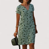 Jeanne™ | V-Ausschnitt-Kleid mit Print