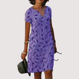 Jeanne™ | V-Ausschnitt-Kleid mit Print