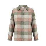 Isabel™ | Karierte Strickbluse in sanften Tönen