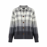 Mara™ | Karierte Strickbluse in sanften Tönen