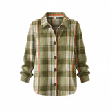 Noor™ | Karierte Strickbluse in sanften Tönen