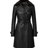 Valentina™ | Eleganter Leder-Mantel in 3/4 Länge